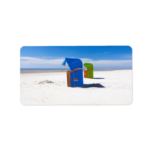 Twee strandstoelen op het Noord-Zee Etiket (Voorkant)