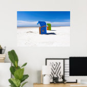 Twee strandstoelen op het Noord-Zee Poster (Thuiskantoor)