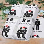 Twee Stropdassen wedden  Cadeaupapier<br><div class="desc">Mr. en Mr. silhouette Gay Wedding aanpasbaar cadeaupapier ...  perfect voor de twee groepen ...  meneer en meneer gepersonaliseerde inpakpapierrol voor de burgerlijke ceremonie / bruiloft / verjaardag van Ricaso</div>