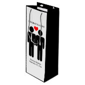 Twee Stropdassen wedden  Wijn Cadeautas (Voorkant Gekanteld)