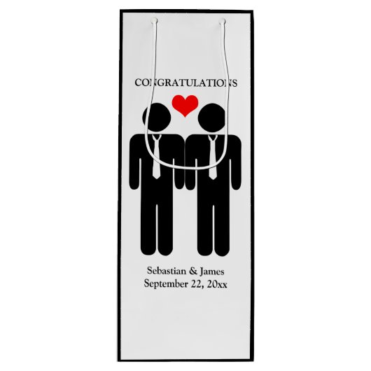 Twee Stropdassen wedden  Wijn Cadeautas (Voorkant)