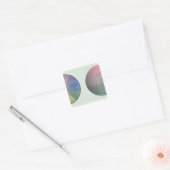 Twee studies van het dwarsdoorsnede en het langsvl vierkante sticker (Envelop)