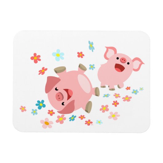 Twee stuttende Cartoons in Flexible Magnet van de  Magneet (Horizontaal)