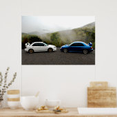 Twee subarus in de Smoky Mountains Poster (Keuken)
