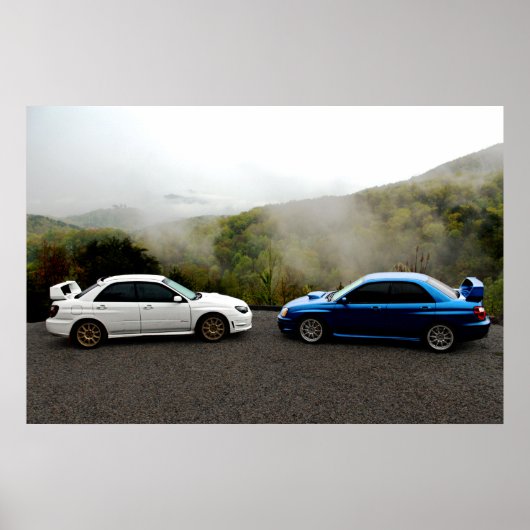 Twee subarus in de Smoky Mountains Poster (Voorkant)