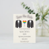 Twee Suits Gay Marriage Save the Date (Staand voorkant)