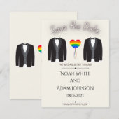Twee Suits Gay Marriage Save the Date (Voorkant / Achterkant)