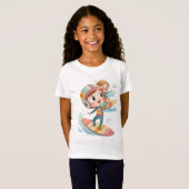 Twee surfers surfen in de zee t-shirt (Voorkant volledig)