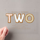 TWEE Sweet 2de Verjaardag Acryl Uitnodigingen (Insitu (Draagbaar))