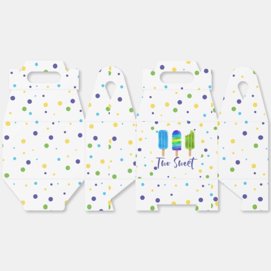 Twee Sweet 2e Verjaardag blauw groen Bedankdoosjes (Ongevouwen)