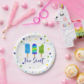 Twee Sweet 2e Verjaardag blauw groen Papieren Bordje (Feest)