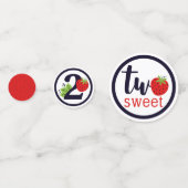 TWEE Sweet Aardbei Birthday Girl 2e jaar Confetti (Achterkanten)