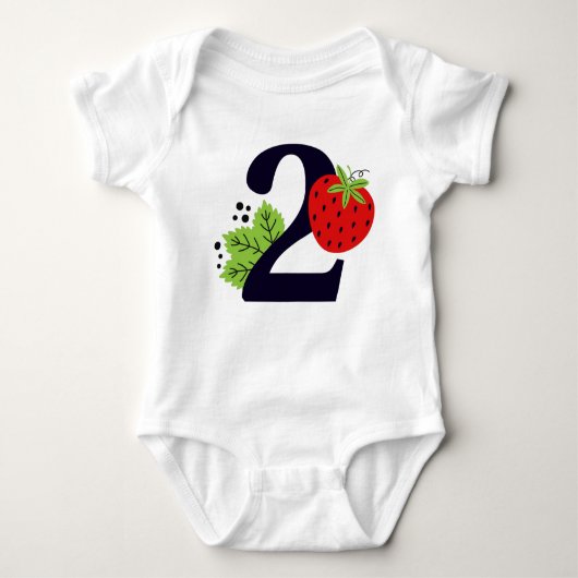 TWEE Sweet Aardbei Birthday Girl 2e jaar Romper (Voorkant)