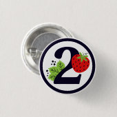 TWEE Sweet Aardbei Birthday Girl 2e jaar Ronde Button 3,2 Cm (Voorkant /achterkant)