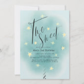 Twee Sweet Blauwgroen Cotton Snoep Boy 2e verjaard Kaart (Voorkant)