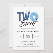 Twee Sweet Blue Donut 2e verjaardagsfeestje Kaart (Voorkant)