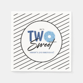 TWEE Sweet Blue Doughnut 2e Verjaardagsfeest Servet