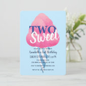 Twee Sweet Cotton Snoep Kinder tweede verjaardag Kaart (Staand voorkant)