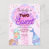 Twee Sweet cupcake regenboog zeemeermin 2e Verjaar Briefkaart (Voorkant)