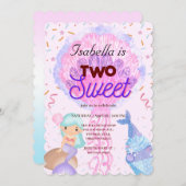 Twee Sweet cupcake regenboog zeemeermin 2e Verjaar Kaart (Voorkant / Achterkant)