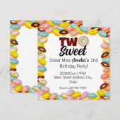 Twee Sweet Donut 2e thema Kleurrijk Verjaardagsfee Kaart (Voorkant / Achterkant)