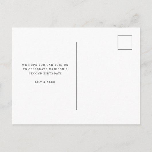 Twee Sweet Donut en Sprinkles Roze 2e Verjaardag Uitnodiging Briefkaart (Achterkant)