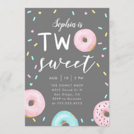 Twee Sweet Donut Theme Verjaardagsfeestje Kaart