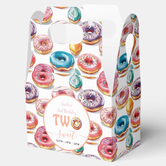 Twee Sweet Donuts 2e verjaardagsfeestje Bedankdoosjes (Geopend)