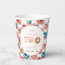 Twee Sweet Donuts 2e verjaardagsfeestje Papieren Bekers