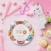 Twee Sweet Donuts 2e verjaardagsfeestje Papieren Bordje (Feest)
