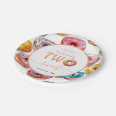 Twee Sweet Donuts 2e verjaardagsfeestje Papieren Bordje (Gekanteld)