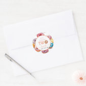 Twee Sweet Donuts 2e verjaardagsfeestje Ronde Sticker (Envelop)