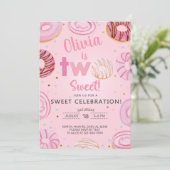 Twee Sweet donuts meisje tweede 2e verjaardag uitn Kaart (Staand voorkant)