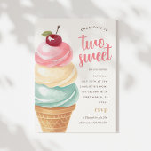 Twee Sweet Girl Ice Cream 2e Verjaardag Kaart
