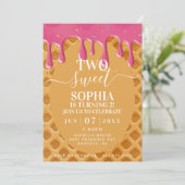 Twee Sweet Ice Cream Kids verjaardagsuitnodiging Kaart (Staand voorkant)