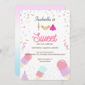 Twee Sweet ijs en Sprinkle 2e Verjaardag Meisje Kaart (Voorkant / Achterkant)