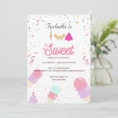 Twee Sweet ijs en Sprinkle 2e Verjaardag Meisje Kaart (Staand voorkant)