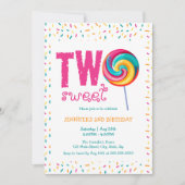 Twee Sweet Lollipop Snoep 2e verjaardag Kaart (Voorkant)