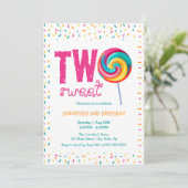 Twee Sweet Lollipop Snoep 2e verjaardag Kaart (Staand voorkant)
