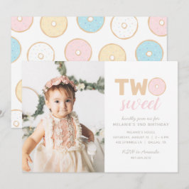 Twee Sweet Pastel Donut Birthday Party foto Kaart