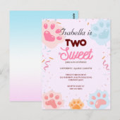 Twee Sweet PAW kat en Sprinkles 2e Verjaardag Girl Briefkaart (Voorkant / Achterkant)