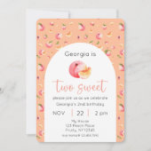 Twee Sweet Peach 2e verjaardag foto Kaart (Voorkant)