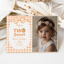 Twee Sweet Peach Girl 2e verjaardag foto Kaart