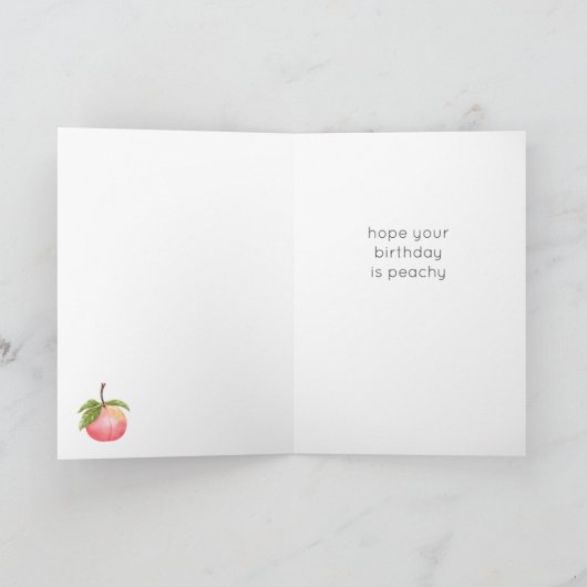 Twee Sweet Peach Happy Birthday Kaart (Binnen)