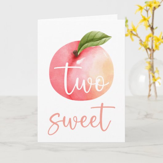 Twee Sweet Peach Happy Birthday Kaart (Gele Bloem)