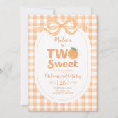 Twee Sweet Peach Meisje 2e verjaardag Kaart (Voorkant)