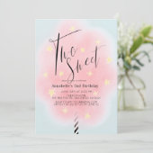 Twee Sweet Pink Cotton Snoep Meisje 2e verjaardag Kaart (Staand voorkant)