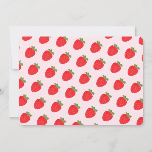 Twee Sweet Strawberry Kinder Tweede Verjaardag Fot Kaart (Achterkant)