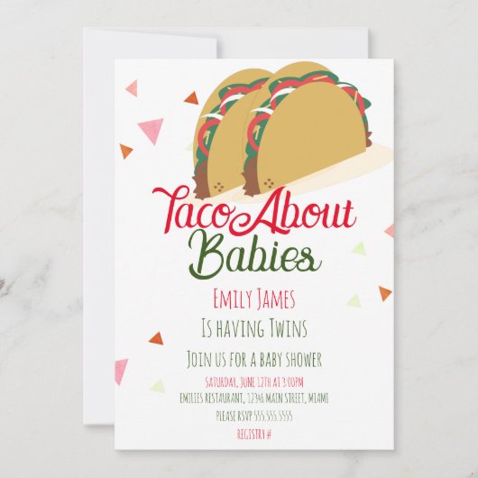 Twee Tacos Twins Baby shower Kaart (Voorkant)