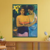 Twee Tahitiaanse vrouwen (1899) door Paul Gauguin Canvas Afdruk (Insitu (Woonkamer))